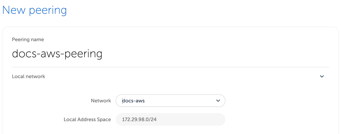 AWS peering - first